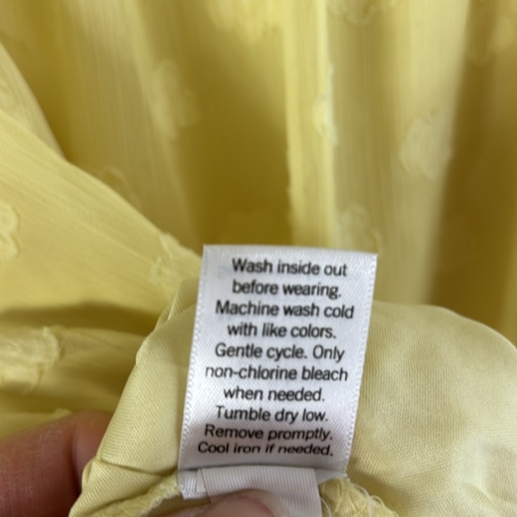 LC Lauren Conrad Yellow Textured Balloon Sleeve Square Neck Blouse Top Plus XXL - Picture 9 of 9